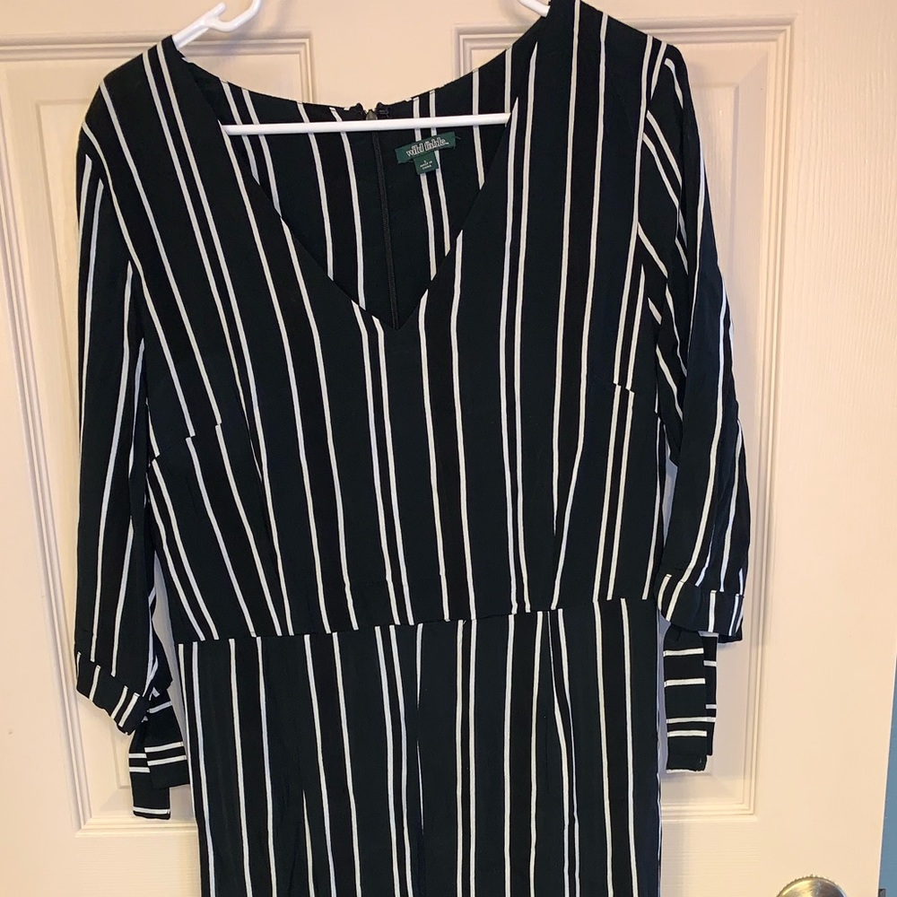Black and white striped casual jumper